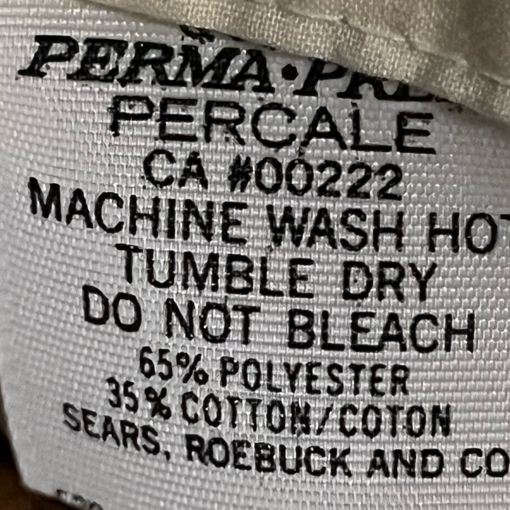 Vintage Sears Roebuck Percale Queen size Flat sheet & PC